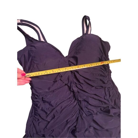 Sun & Sea Women's 12 Navy Blue One-Piece Swimsuit Ruched size 12 - Picture 9 of 9
